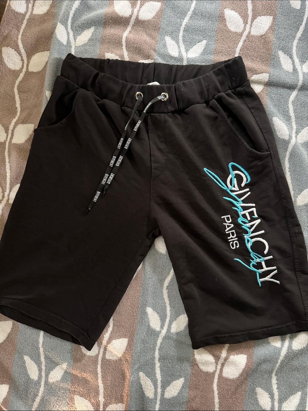 Givenchy Paris Men's Signature Black Drawstring Shorts